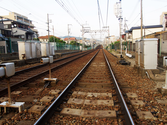 阪急の線路の写真